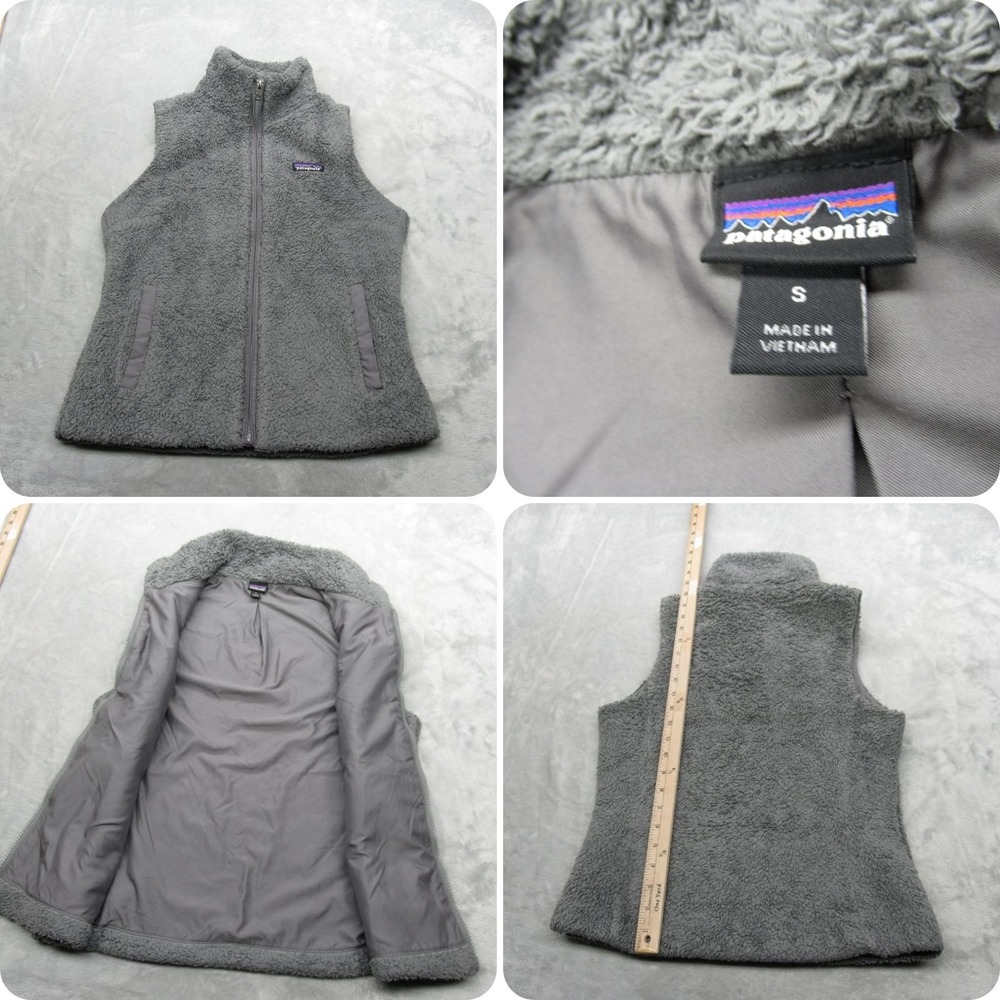 Patagonia Los Gatos Vest Womens Small Gray Insulated Fleece Full Zip Outdoor
